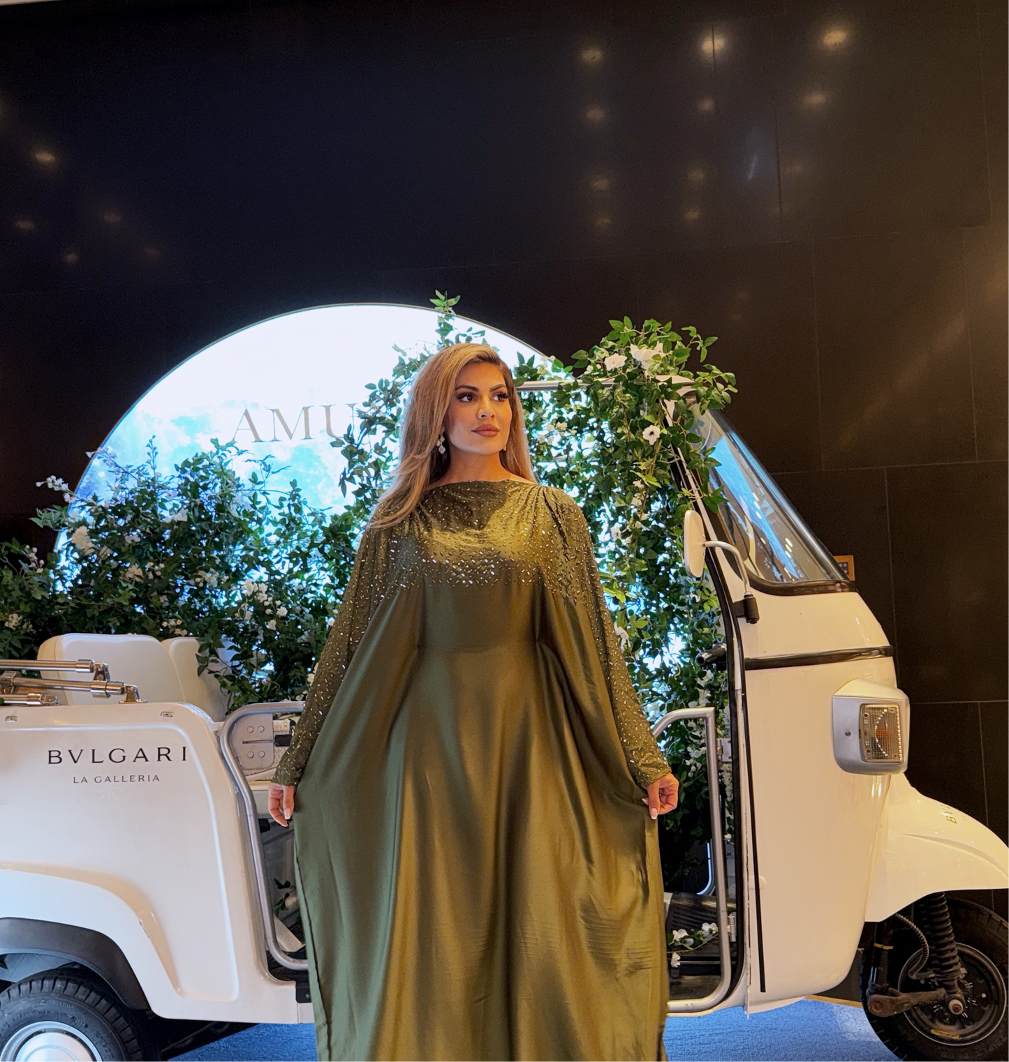 Luxury Olive Color Abaya