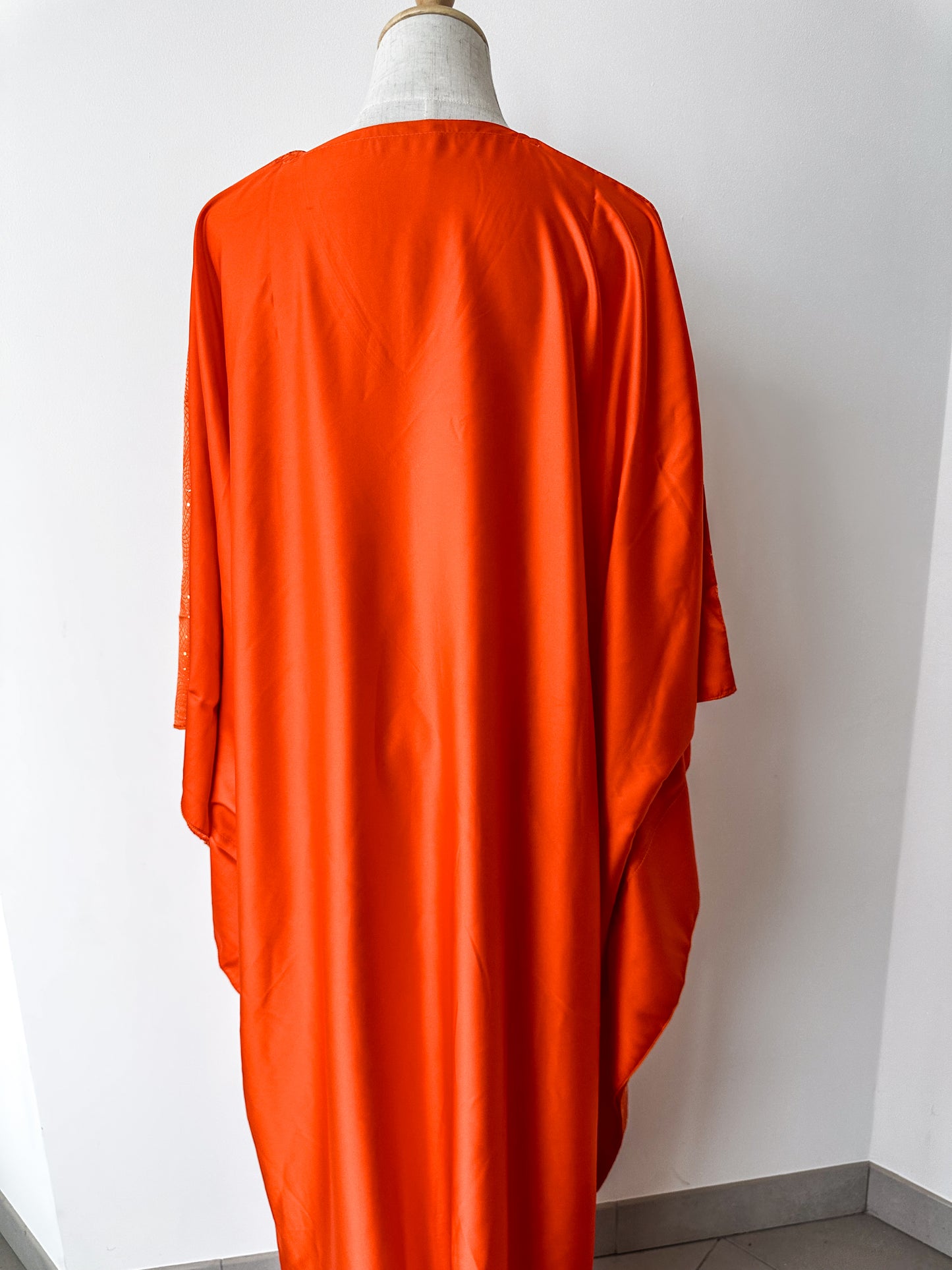 Vibrant orange abaya